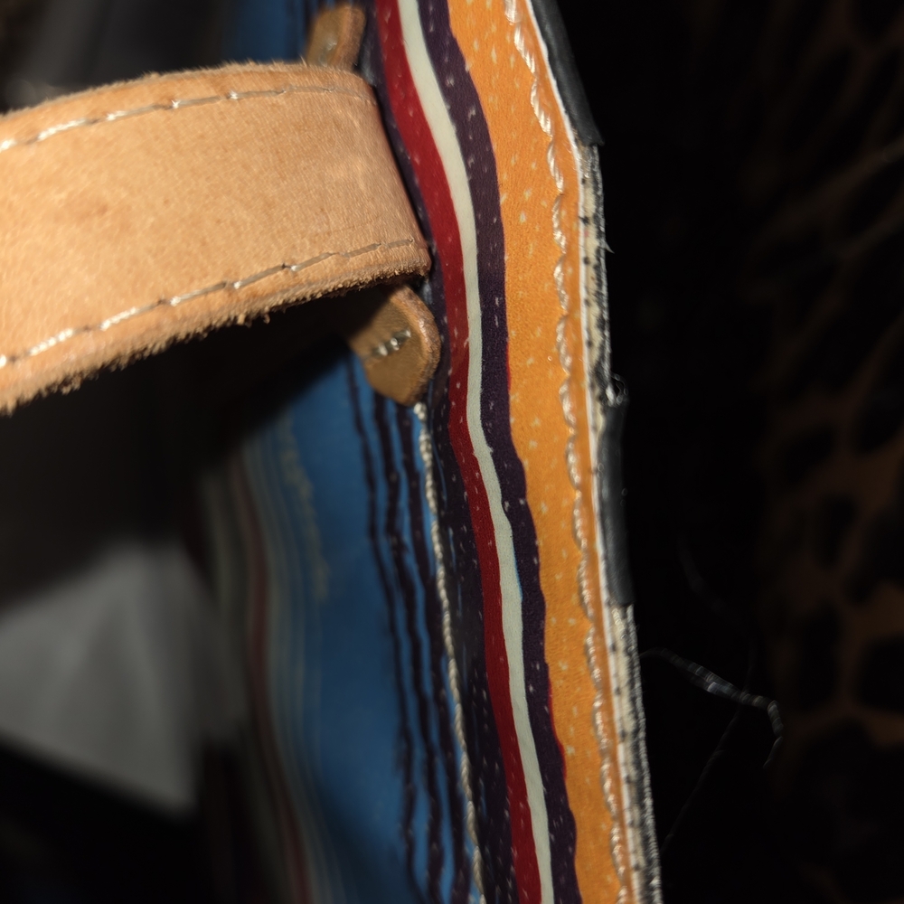 Consuela Multicolor Striped Tote with Tan Handles - Picture 12 of 17